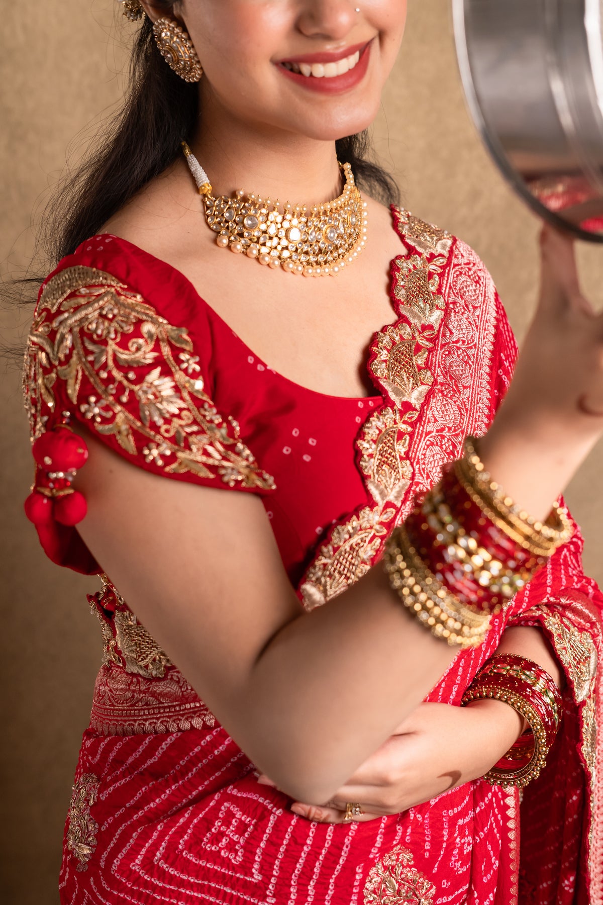 Lalima Bandhej Saree