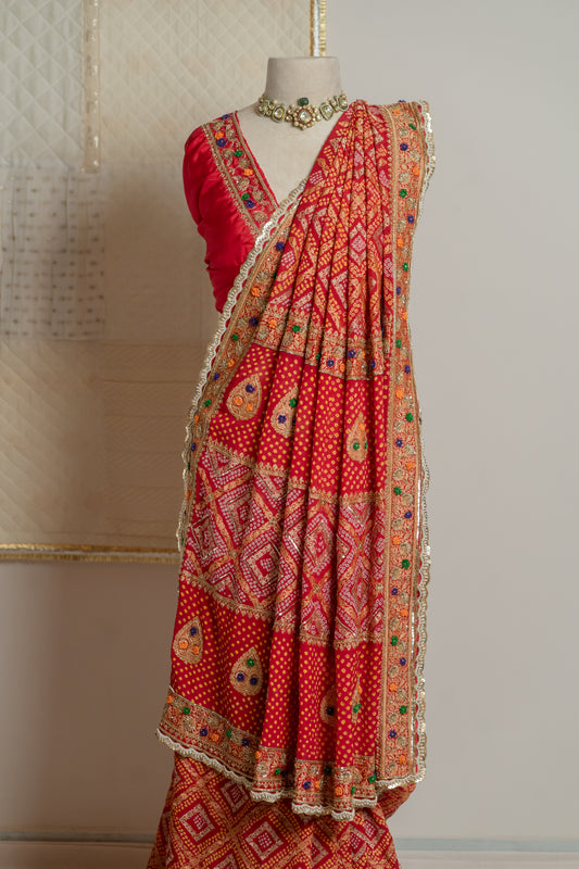 Raga Bandhej Saree