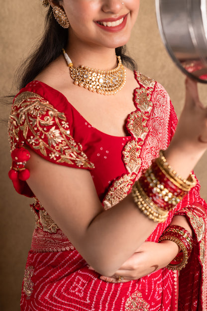 Lalima Bandhej Saree